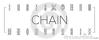 chain metal connection link icons set vector Vector Illustration