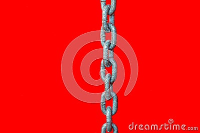 Chain on red background Stock Photo