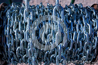 Chain reel hardware pattern background Stock Photo