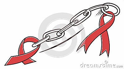 Chain and ribbon, connection and symbolic link vector design Generative AI Vector Illustration