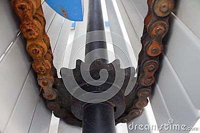 The chain and shaft drive Line Conveyor Stock Photo