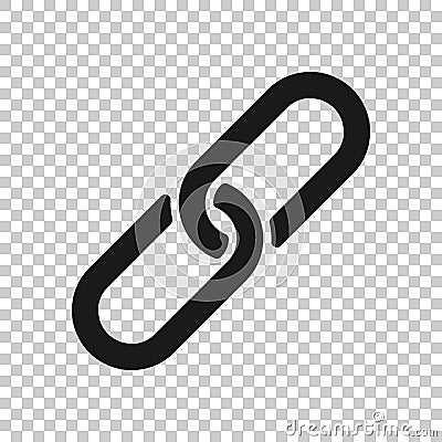 Chain sign icon in transparent style. Link vector illustration on isolated background. Hyperlink business concept Vector Illustration