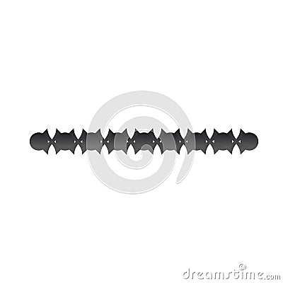 Chain or snake geometric abstract shape. Can be used as ornamental text devider. Stock Vector illustration isolated on white Cartoon Illustration