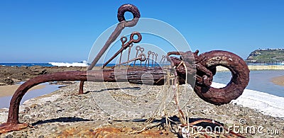 Chain Wall Newcastle Ocean Baths Australia Stock Photo