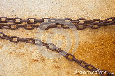 Chain on wall Stock Photo