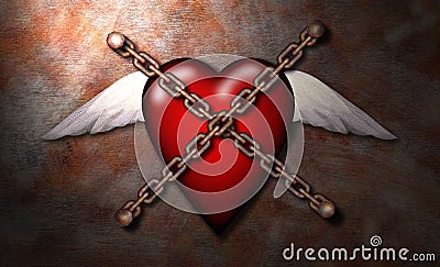 Chained Heart Stock Photo