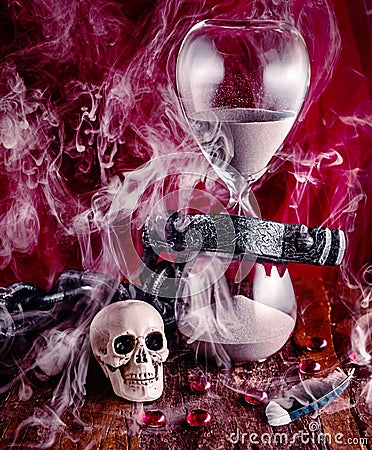 Chained to time that is fleeting as smoke in the wind Stock Photo