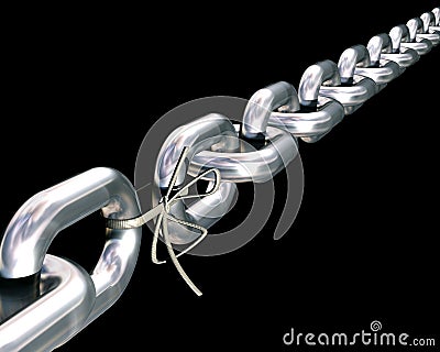 Chains are only as strong as their weakest link. Stock Photo