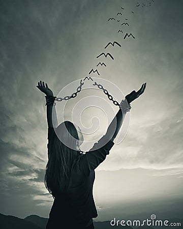 Chains and freedom Stock Photo