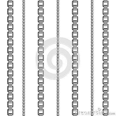 Chains link strength connection vector seamless pattern of metal linked parts and iron equipment protection strong sign Vector Illustration