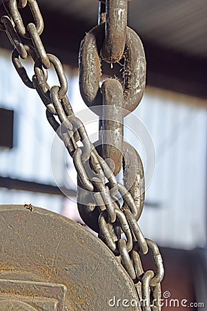 The chains, pulleys Stock Photo
