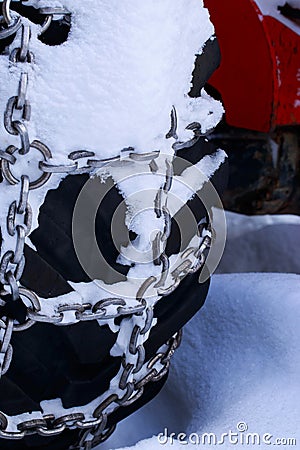 The chains snow Stock Photo