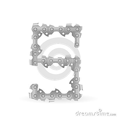 Chainsaw chain letter S Vector Illustration