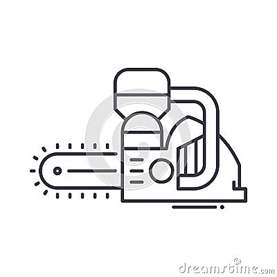 Chainsaw icon, linear isolated illustration, thin line vector, web design sign, outline concept symbol with editable Vector Illustration