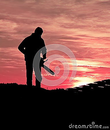 Chainsaw massacre Stock Photo