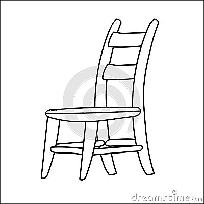 Chair Cartoon - Line Drawn Vector Vector Illustration