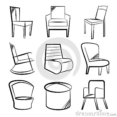 Chair collection Stock Photo