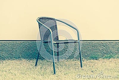 chair with empty wall Stock Photo