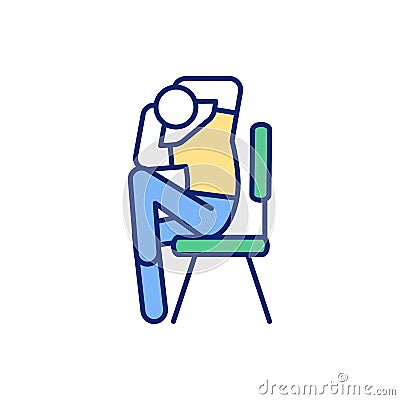 Chair exercises RGB color icon Vector Illustration