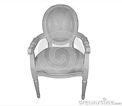 Chair french style carver white Stock Photo