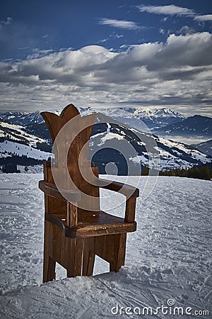 A chair with a HochkÃ¶nig symbol. Stock Photo