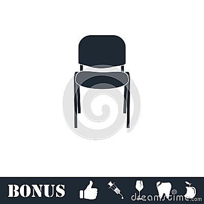 Chair icon flat Vector Illustration