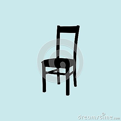 Chair icon vector illustration isolated on ligth blue background. Vector Illustration