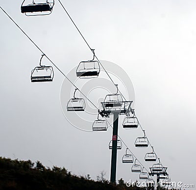 Chair Lifts Mount Hotham Stock Photo