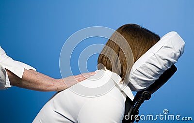 Chair massage Stock Photo