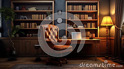 chair room office background Cartoon Illustration