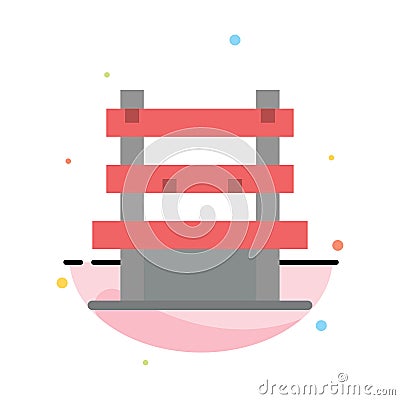 Chair, Room, Station, Waiting Abstract Flat Color Icon Template Vector Illustration