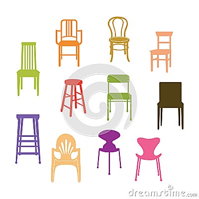 Chair Set Vector Illustration