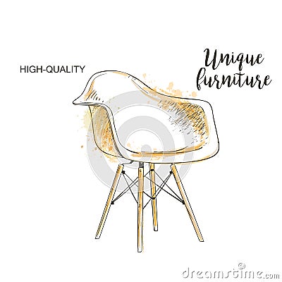 Chair sketch Vector Illustration