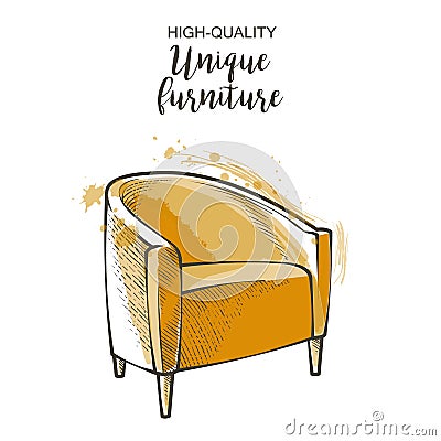 Chair sketch Vector Illustration