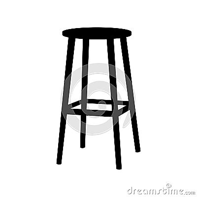 Chair symbol on white background.Bar Stool icon Element In Trendy Style. Vector flat illustration Vector Illustration