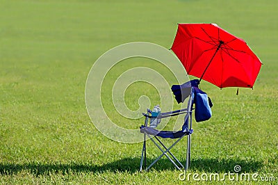 Chair and Umbrella Stock Photo