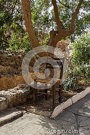 The chair under a tree Stock Photo