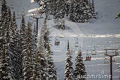 Chairlift in action Stock Photo