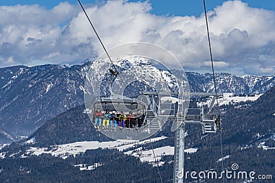 Chairlift Eichenhof in St. Johann in Tirol Austria Editorial Stock Photo