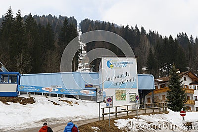 Chairlift Molino - Le Buse Editorial Stock Photo