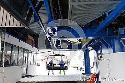 Chairlift Molino - Le Buse Stock Photo