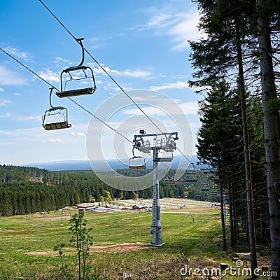 Chairlift at the Wurmberg near Braunlage Stock Photo
