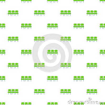 Chairs at airport pattern, cartoon style Vector Illustration