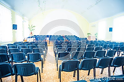 Chairs in the empty room for performances Stock Photo