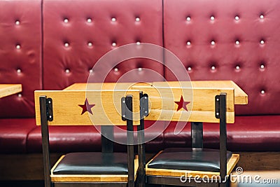 Chairs and tables inside a Pret a Manger cafe Stock Photo