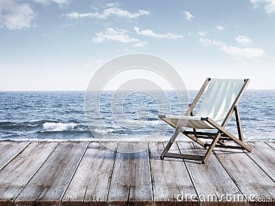 Chaise lounge on berth Stock Photo