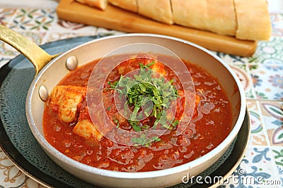 Chakhokhbili, Tasty Georgian Chicken Stew with Tomatoes and Herbs Stock Photo