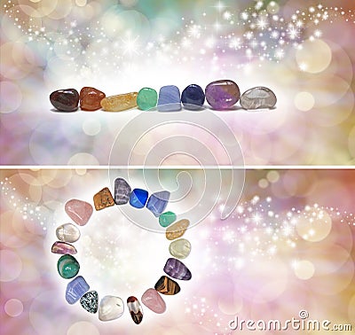 Chakra Crystal Headers x 2 Stock Photo