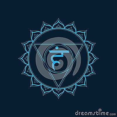 Chakra illustration vector of Vishudha. EPS 10 Vector Illustration