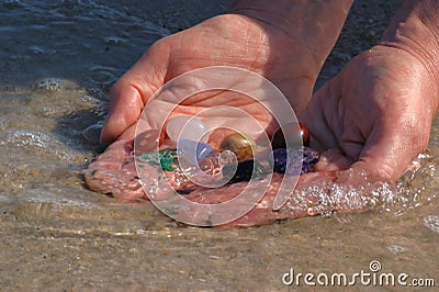 Chakra stone cleansing Stock Photo